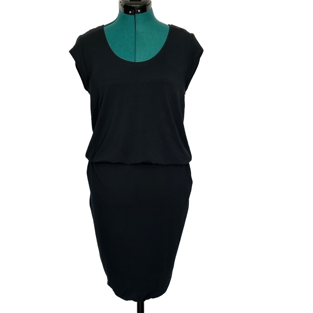 NWT prAna Janey Foundation Dress Cap Sleeve Tencel Modal Small Black W31212388